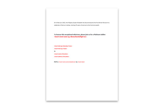 Invitation and stakeholder letter template.