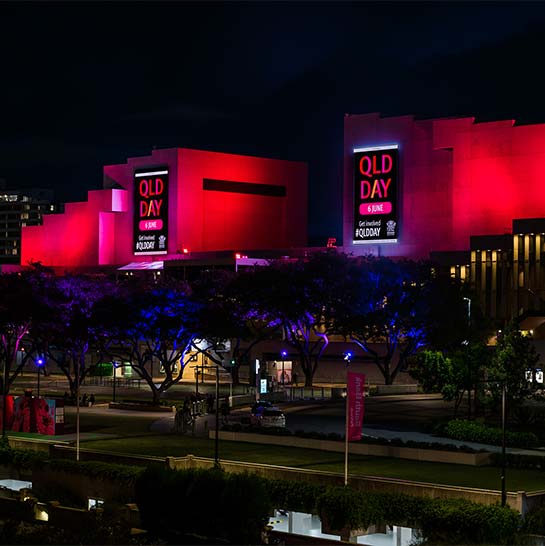 Lighting of Queensland icons Queensland Day